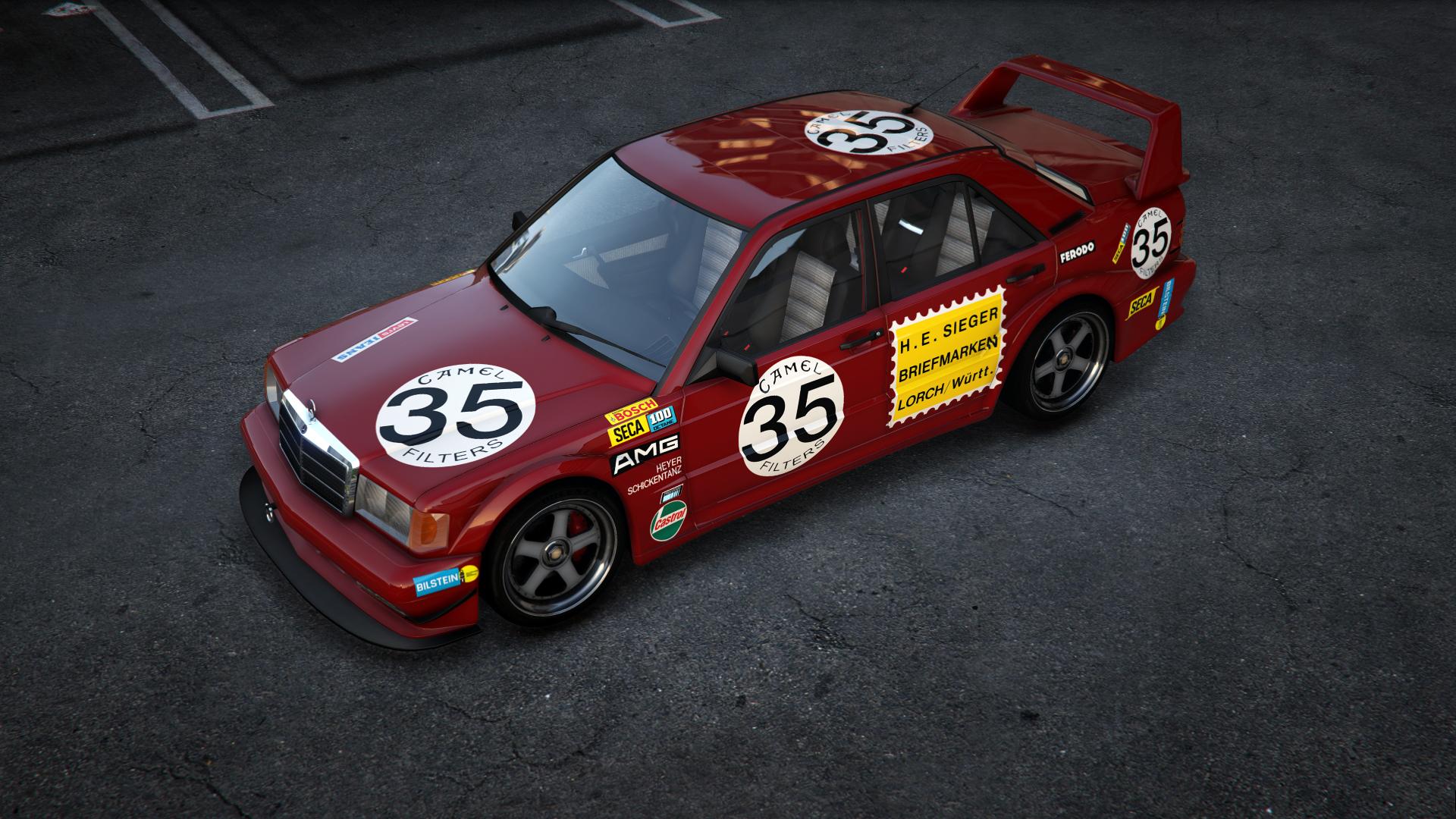 [Mercedes-Benz 190E]Red Pig livery - GTA5-Mods.com