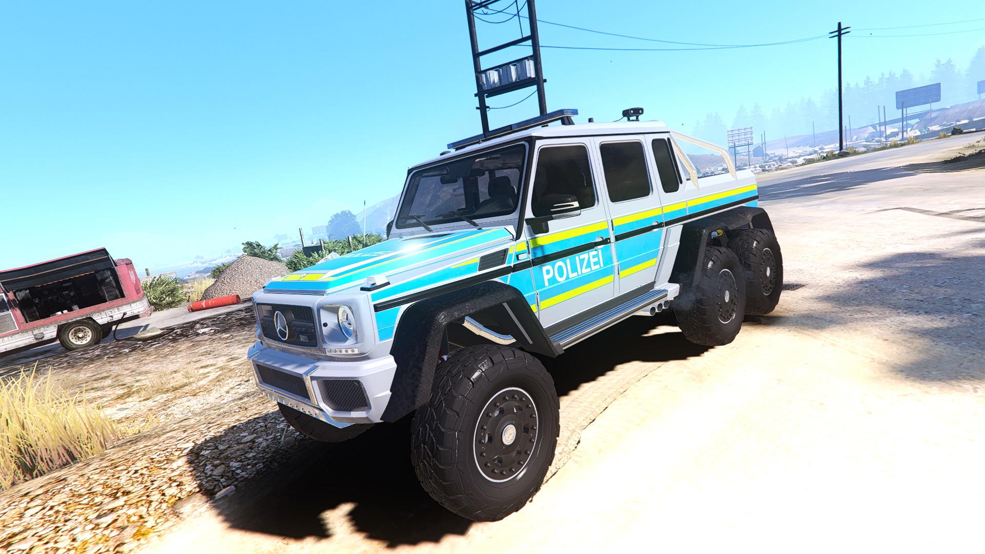 Mercedes Benz G63 Amg 6x6 German Police Polizei Livery Gta5 Mods Com