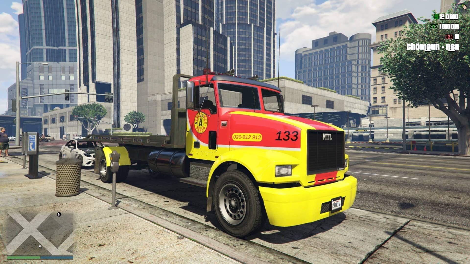 Mtl Flatbed Tow Truck Assistancekåren Swedish Paintjob Gta5