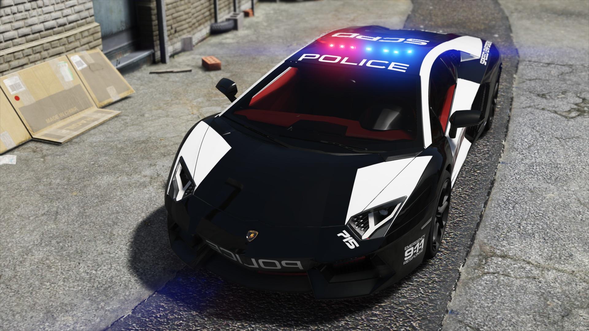 Lamborghini  Aventador Hot Pursuit Police Add On 