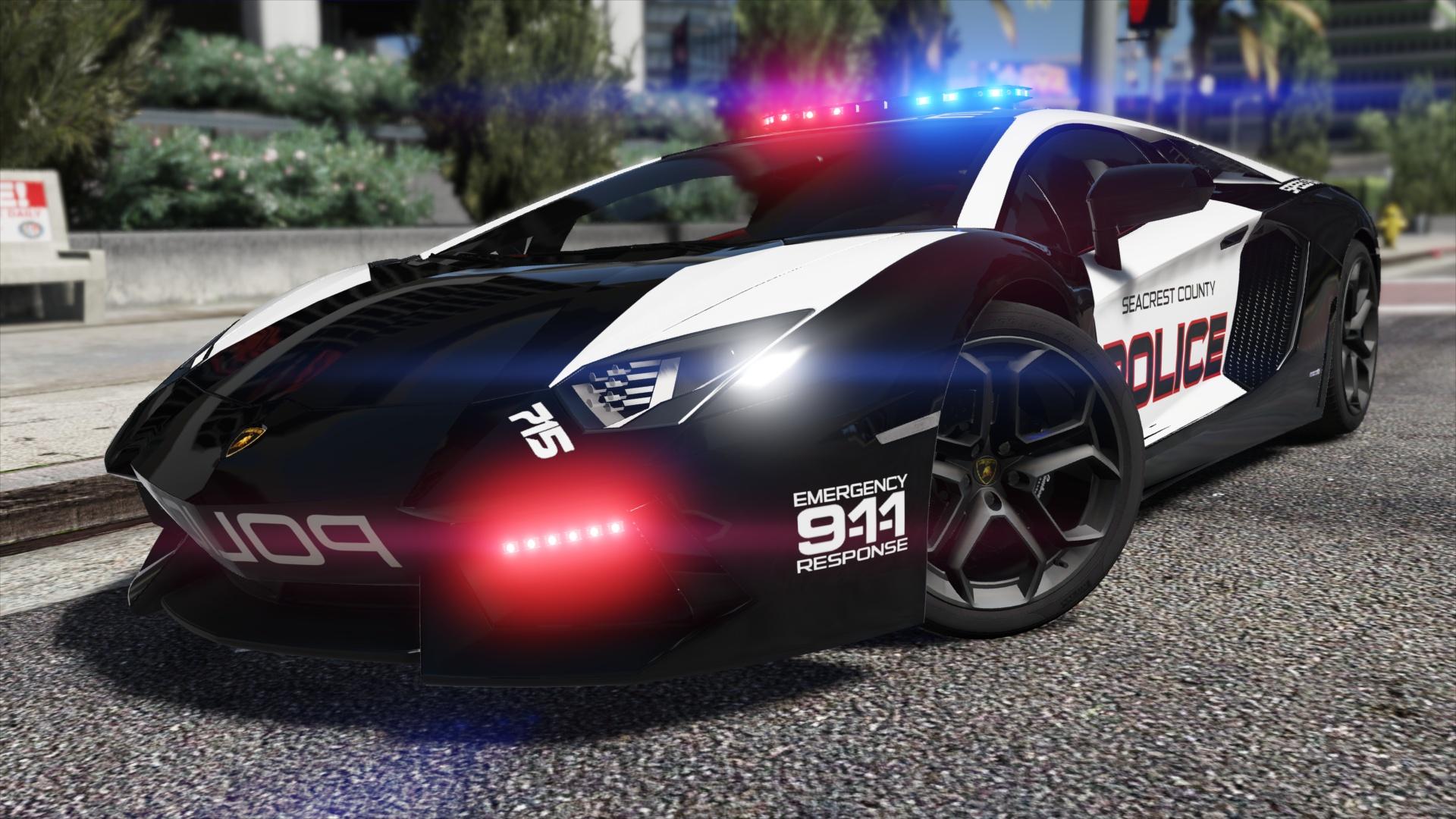 Lamborghini Aventador | Hot Pursuit Police [Add-On / Replace | Template ...