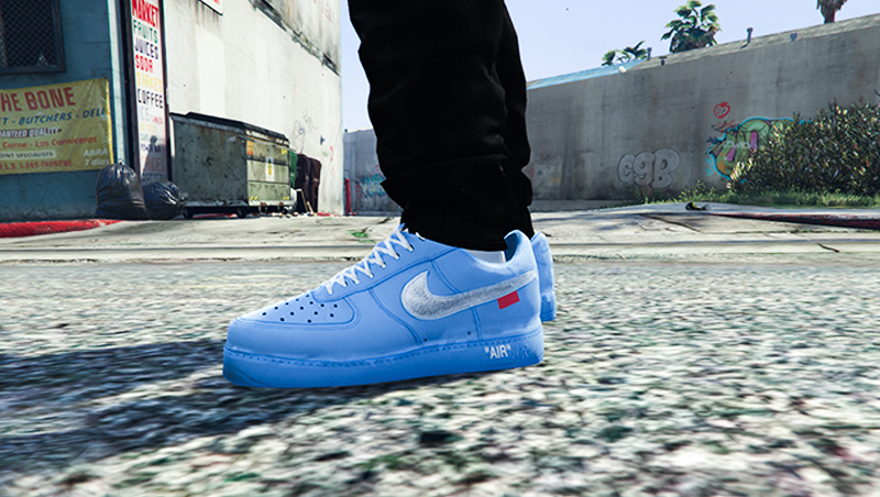 pond Peer rooster Nike Air Force 1 Low Off-White MCA University Blue for Franklin -  GTA5-Mods.com