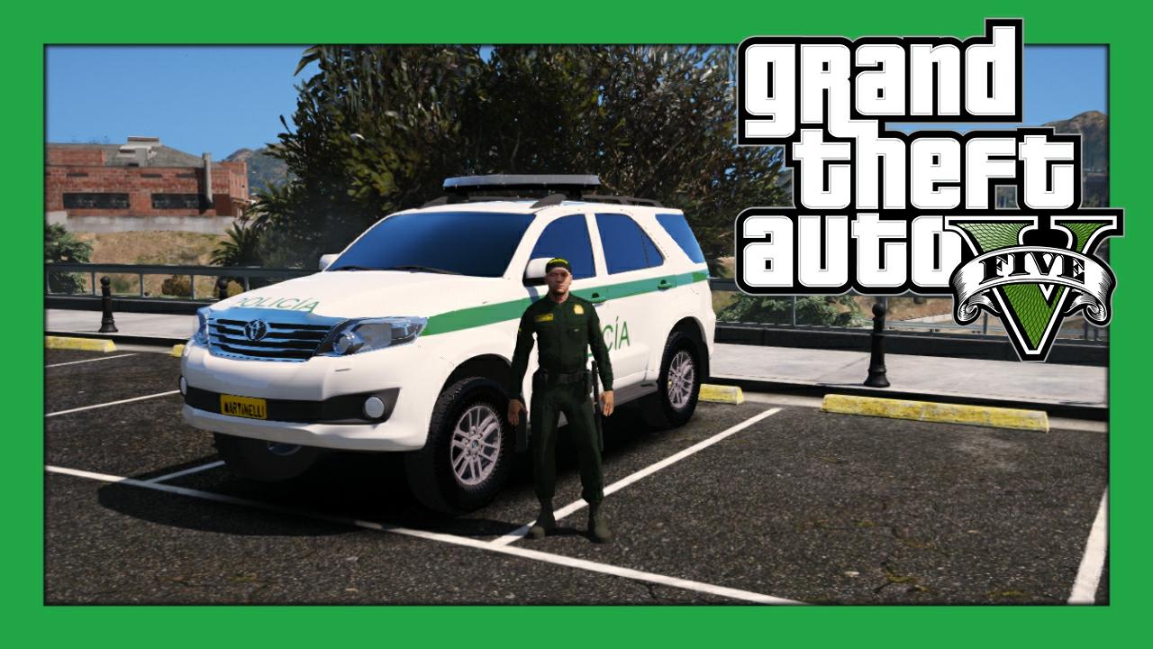 GTA 5 Colombia National Police Patrol (ELS) - Camioneta Policia Nacional  Colombia 2019 Toyota Hilux: Mods Colombia GTA V Mod 