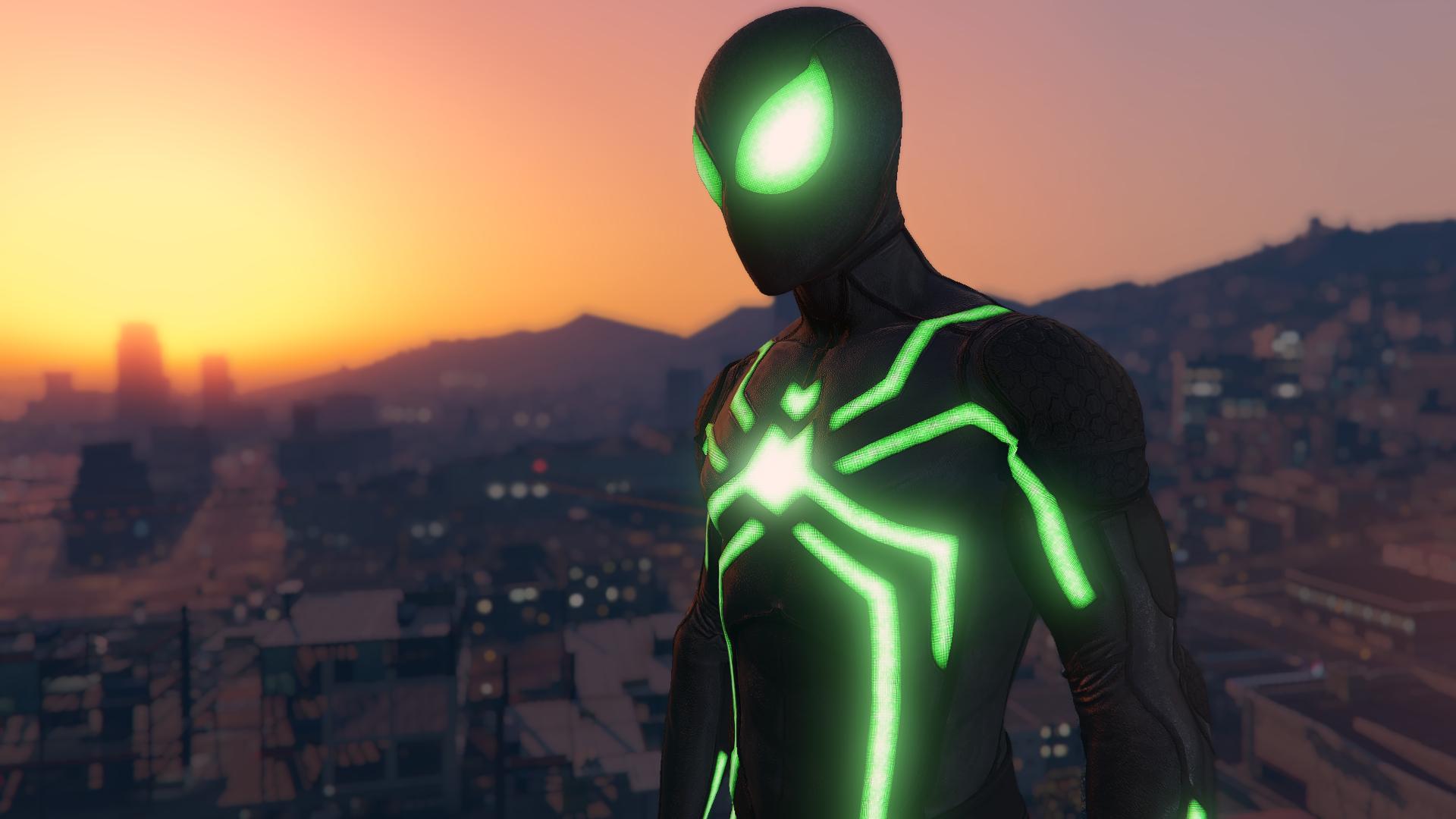 Peter Parker | Spider-Man (Stealth Suit - Big Time) - PS4 Minecraft Skin