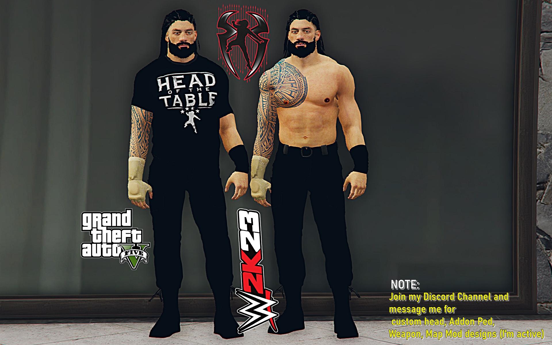 WWE Roman Reigns 2K22 (Add-On Ped) - GTA5-Mods.com