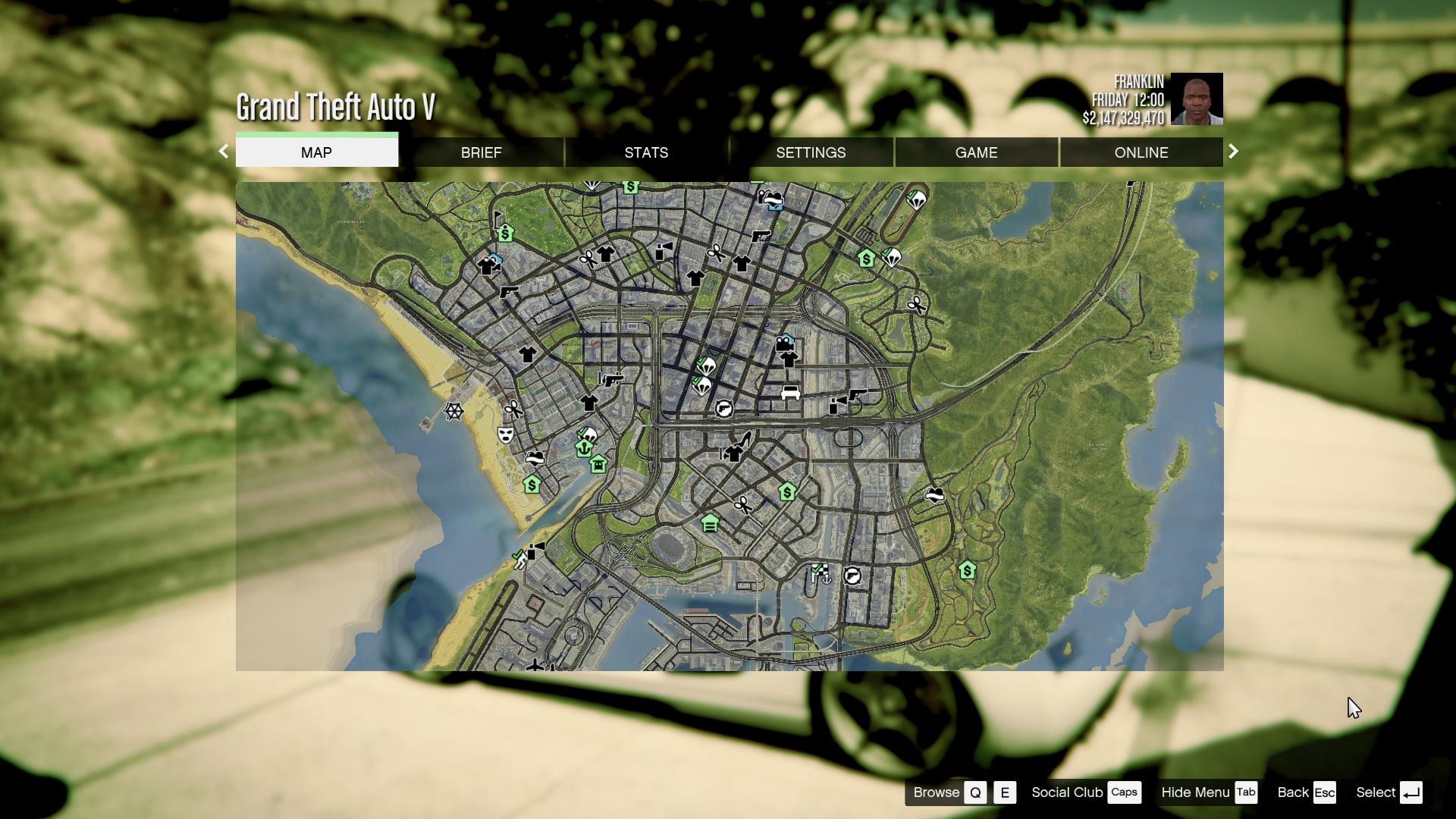 Game Map: Grand Theft Auto V - Atlas View