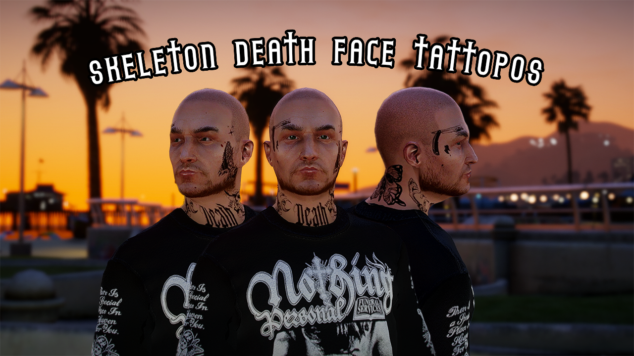 Skeleton Themed Face/Neck Tattoos / Premade / MP Male - GTA5-Mods.com