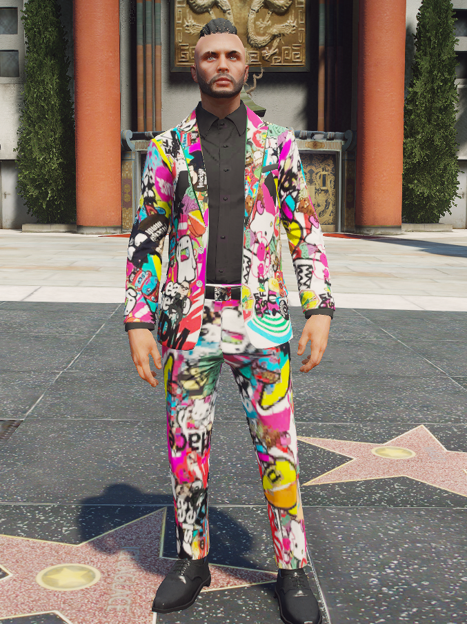 Stickerbomb Suit & Hoodie - Single Player & FiveM Ready - GTA5-Mods.com