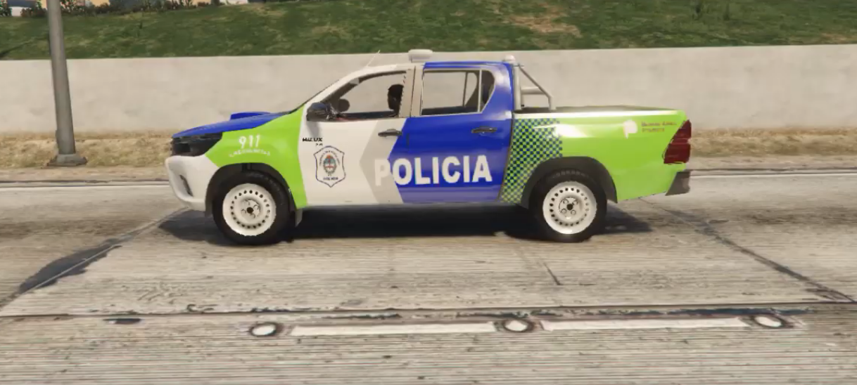 GTA 5 Colombia National Police Patrol (ELS) - Camioneta Policia Nacional  Colombia 2019 Toyota Hilux: Mods Colombia GTA V Mod 