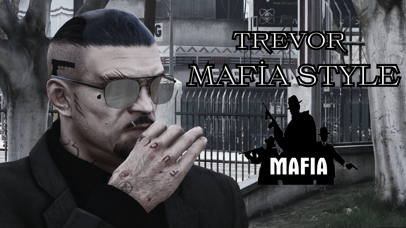 Mafia Style Tattoos Hair And Black Suit For Trevor Gta Mods Com
