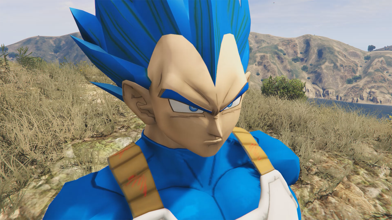 vegeta turns royal blue