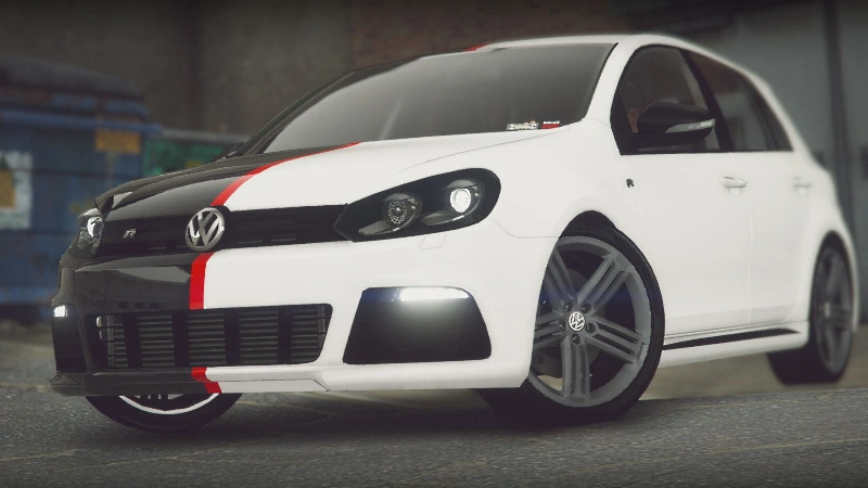 Volkswagen golf mk6 [Livery] black/white - GTA5-Mods.com