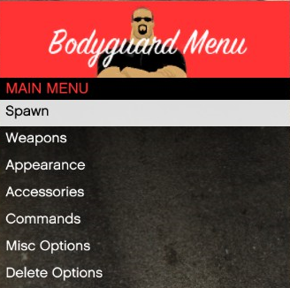 Bodyguard Menu 