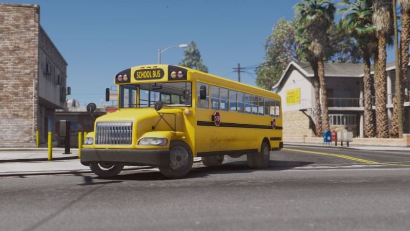 Caisson Elementary C School Bus [Add-On / Replace | Wipers] - GTA5-Mods.com