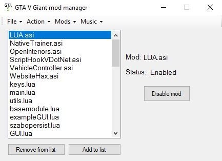 Giant Mod Manager Gta5 Mods Com - roblox lua heap