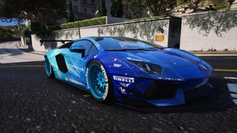 Liberty Walk Blue Galaxy for Lamborghini Aventador - GTA5-Mods.com