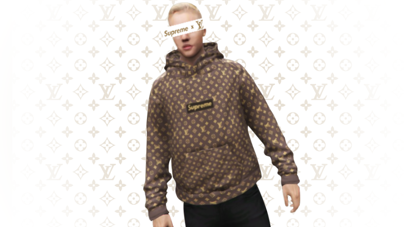 hoodie supreme x lv