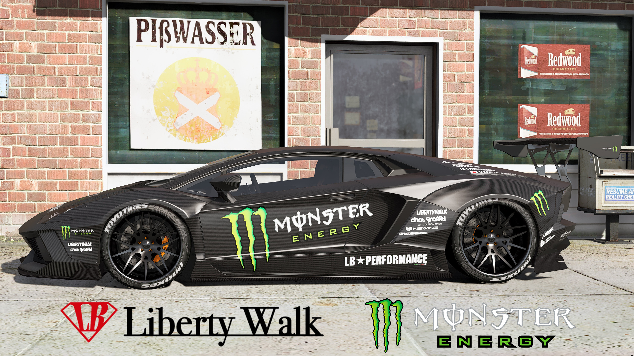 [2015 Lamborghini Aventador Liberty Walk]Monster Energy livery - GTA5