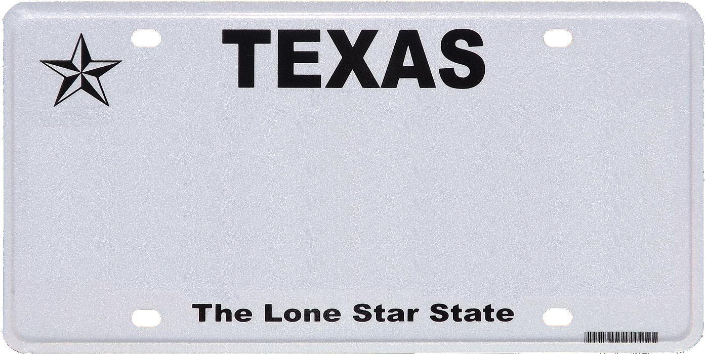 Texas Temporary License Plate Template