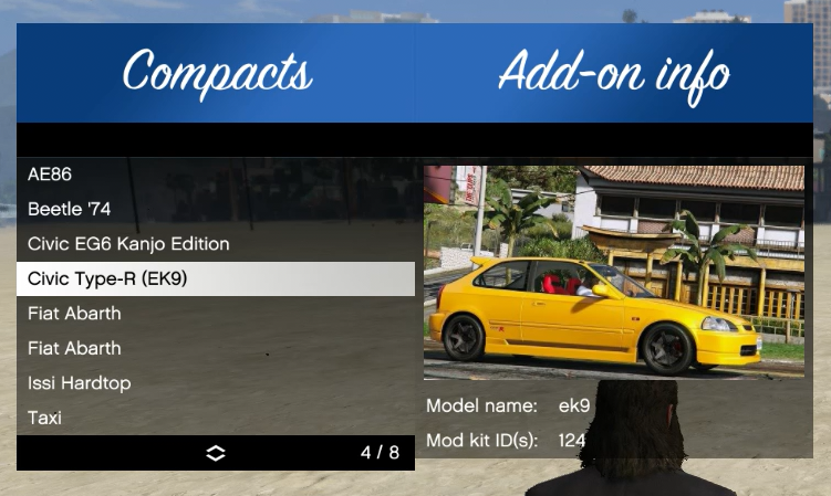 Add On Vehicle Spawner GTA5 Mods