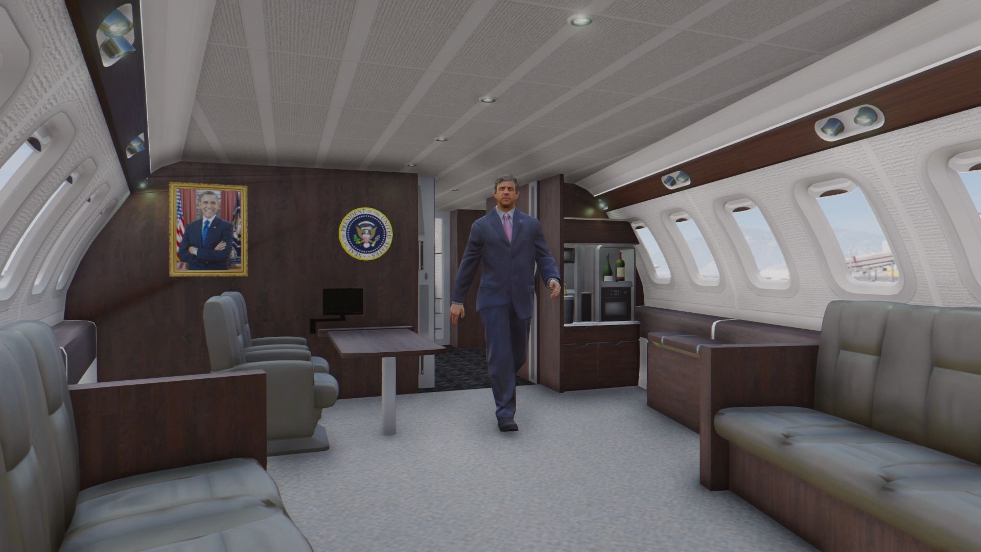 Air Force One Boeing VC-25A Enterable Interior Add-On.