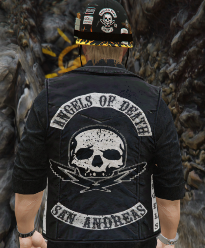 Filmsjackets on X: GTA #VideoGame Angels of Death Liberty MC Black Leather  Vest. ▻Shop Now Click on Link◅    / X