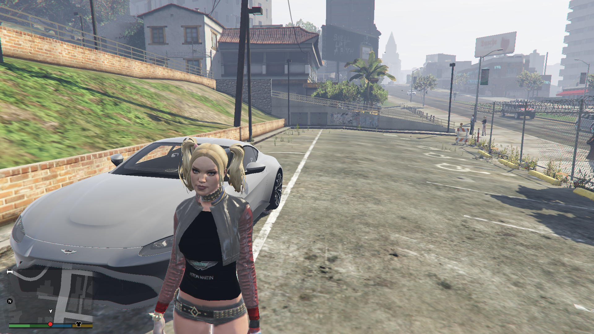 Aston Martin Outfit With Leather Hot Pants For Harley Quinn Gta5 Images, Photos, Reviews