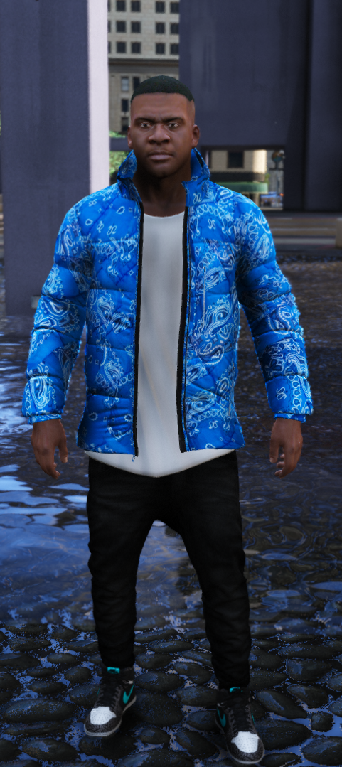 Blue Bandana Puffer Jacket - GTA5-Mods.com