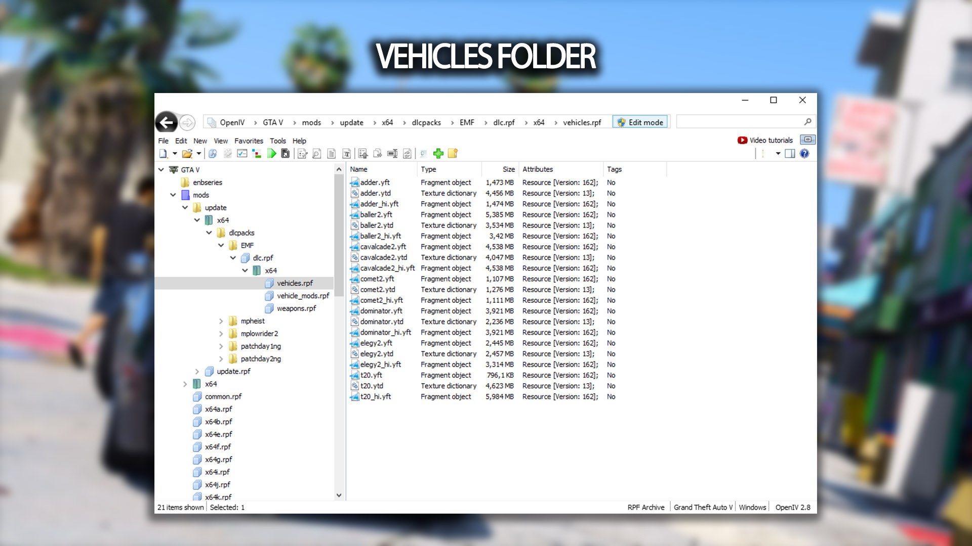 gta v mods folder