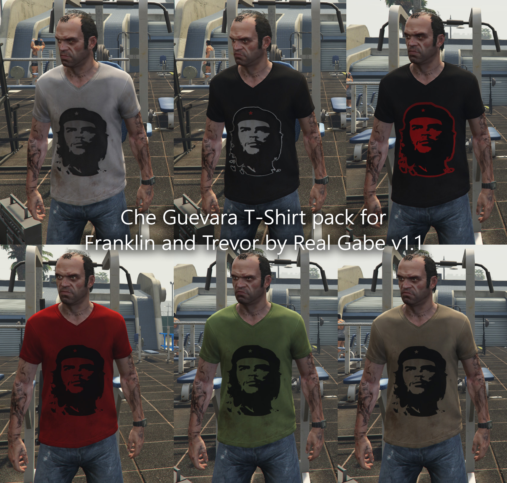 Che Guevara T-Shirt pack for Franklin and Trevor GTA V - Textures ...