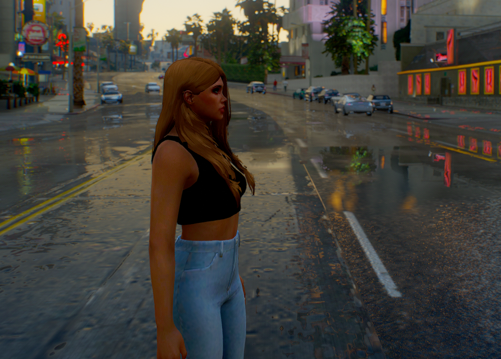 Cute Long Hairstyle With Side Parting For Mp Female Gta5