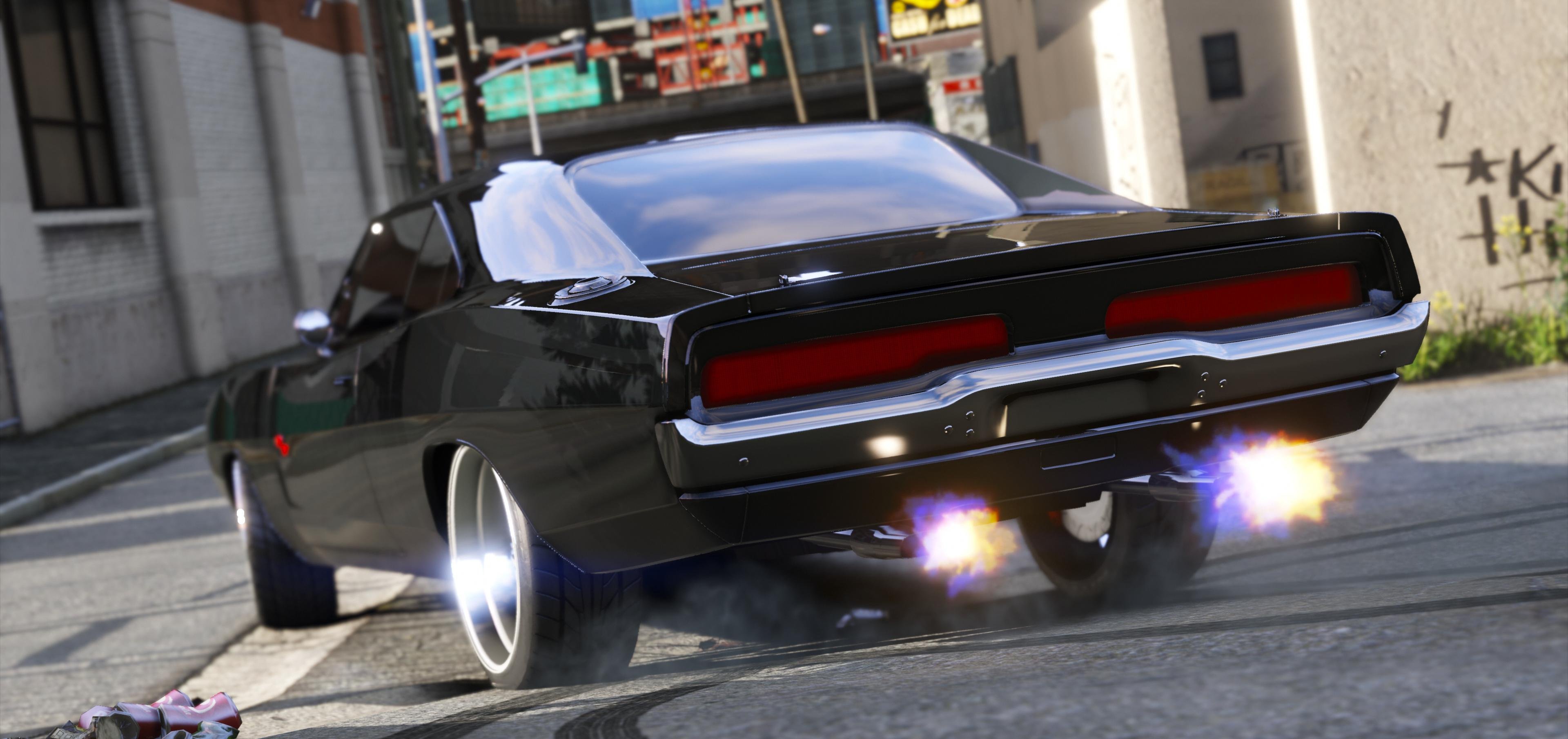 Doms 1970 Dodge Charger Furious 7 Working Blower Add