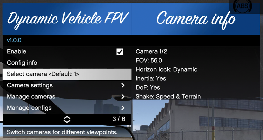 Camera Player mod v1.0