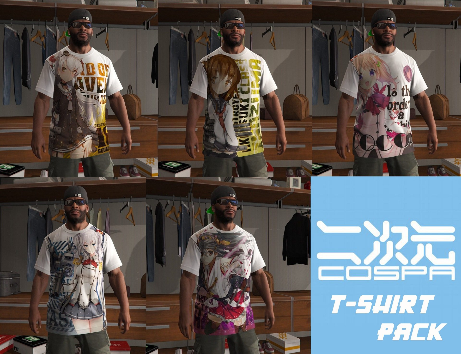 Franklin Japanese Anime T-shirt Pack - GTA5-Mods.com