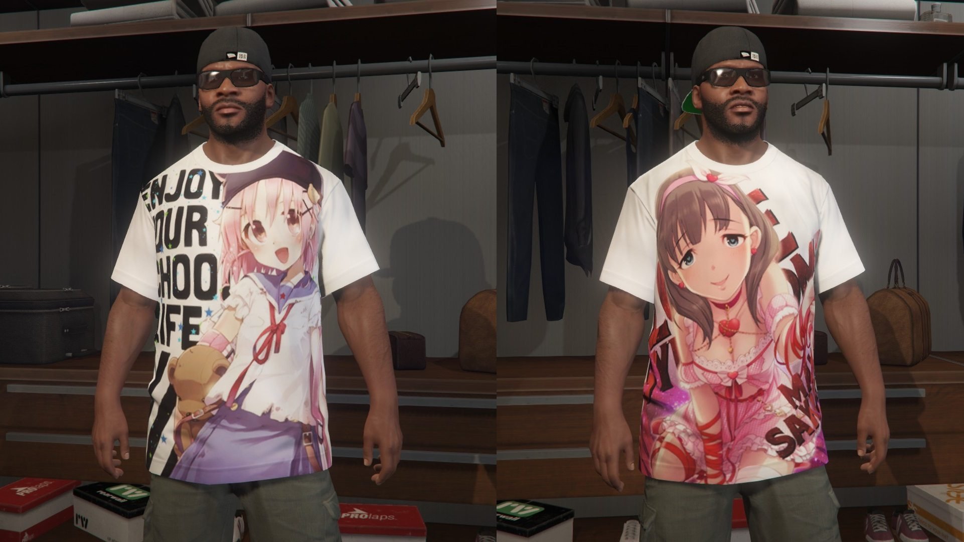 Anime Shirts For Franklin  GTA5Modscom