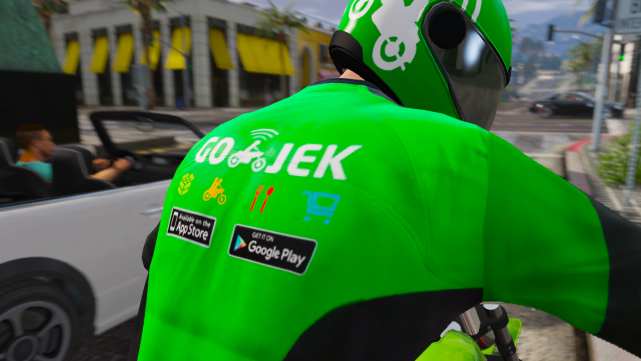  Gojek Indonesia Skin Mod Helm dan Jaket Gojek GTA5 