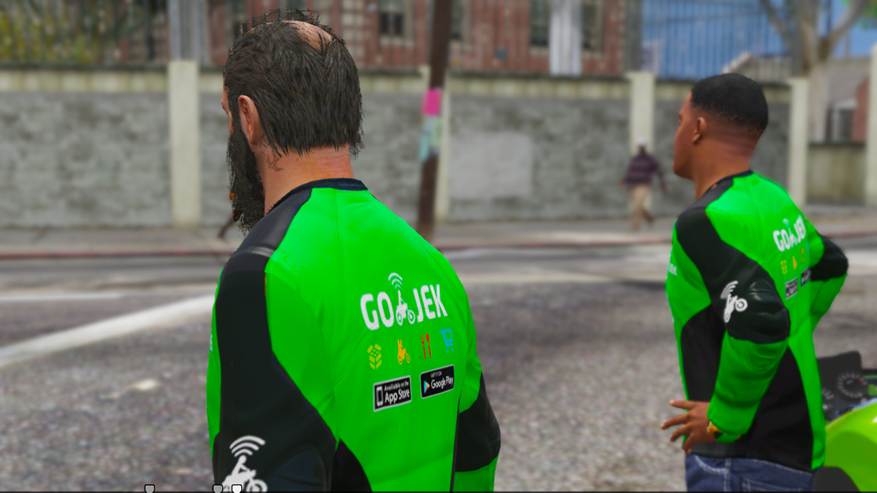  Gojek Indonesia Skin Mod Helm dan Jaket Gojek GTA5 