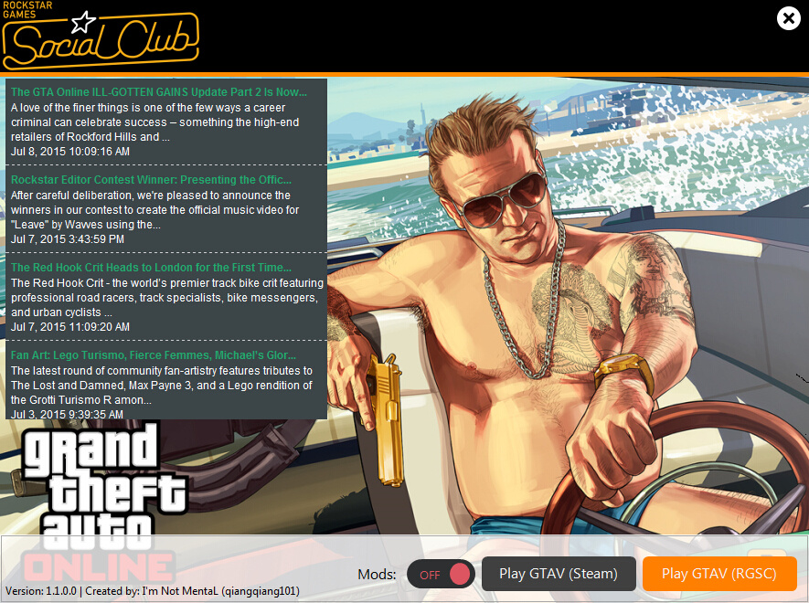 GTA V 1 Click Mod On/Off Launcher - GTA5-Mods.Com