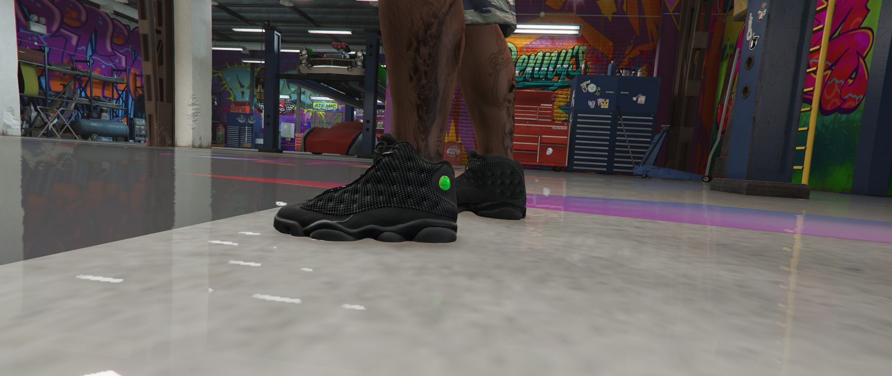 Air Jordan 13 XIII Black Cat On Foot 