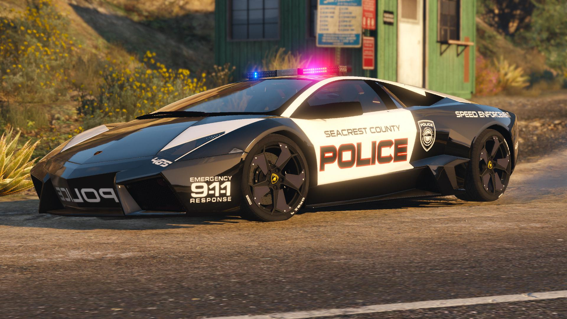 Lamborghini Reventón Police NFS - Hot Pursuit + Template - GTA5-Mods.com