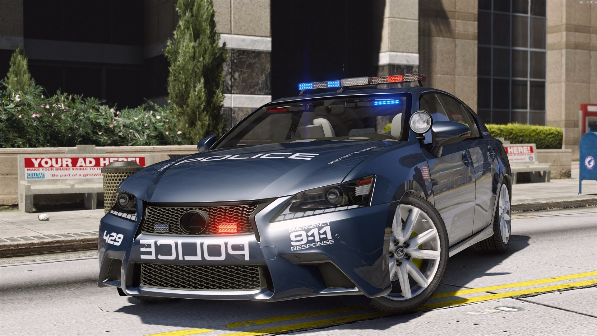 Lexus GS 350 | Hot Pursuit Police [Add-On / Replace | Template] - GTA5 ...