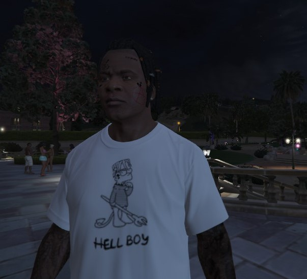 fluctueren levering aan huis Higgins Lil Peep white ''Hellboy'' t-shirt - GTA5-Mods.com