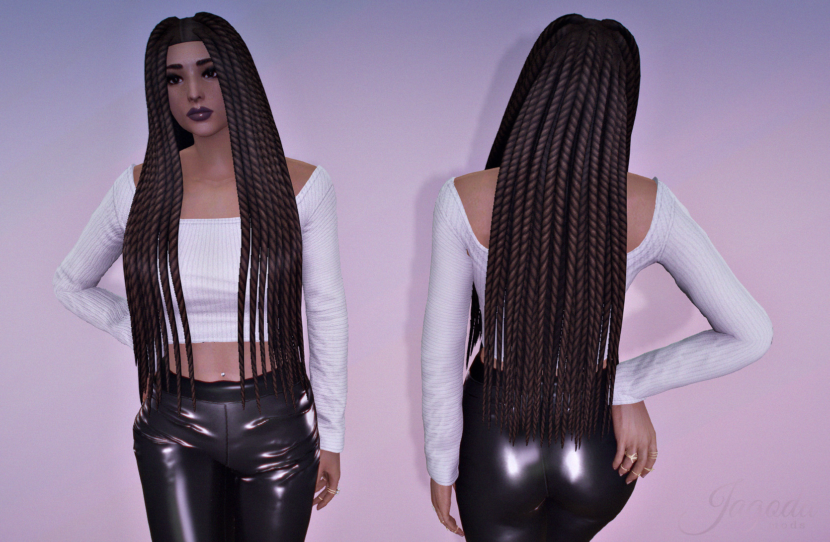 Long Braids Hairstyle For MP Female GTA Mods Com