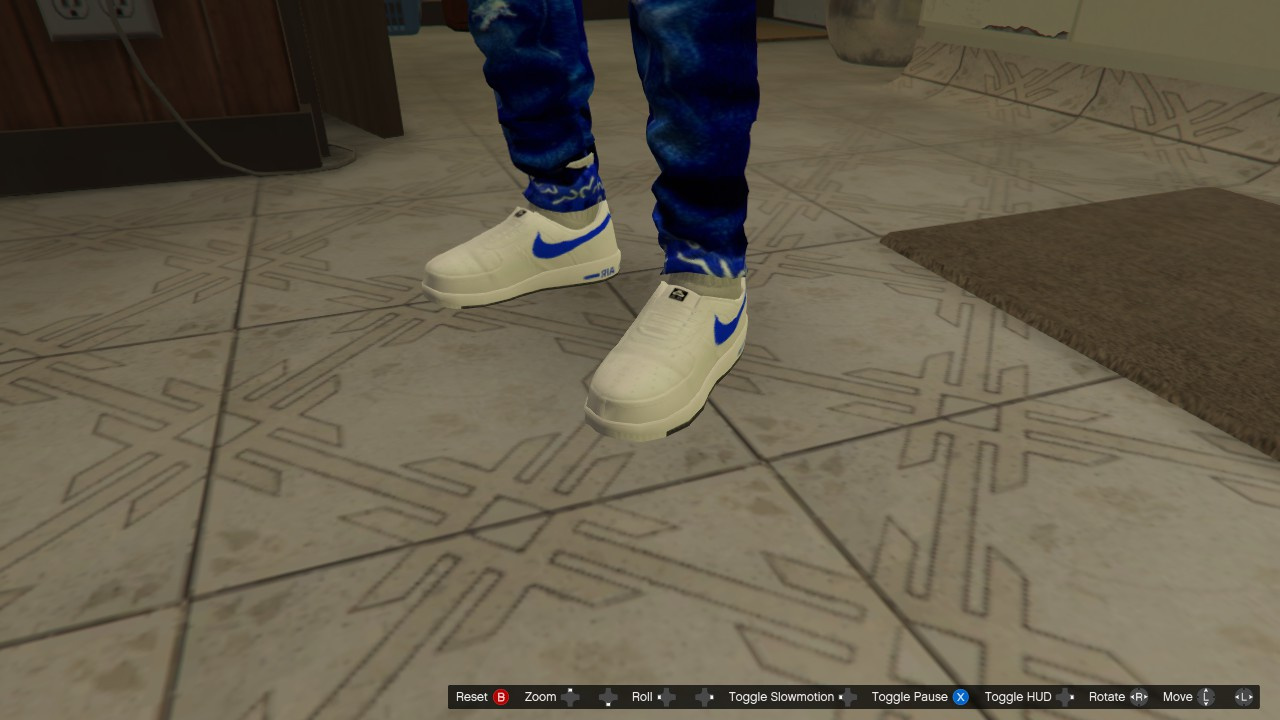 LowTop Nike Air force 1s(Blue and white) - GTA5-Mods.com