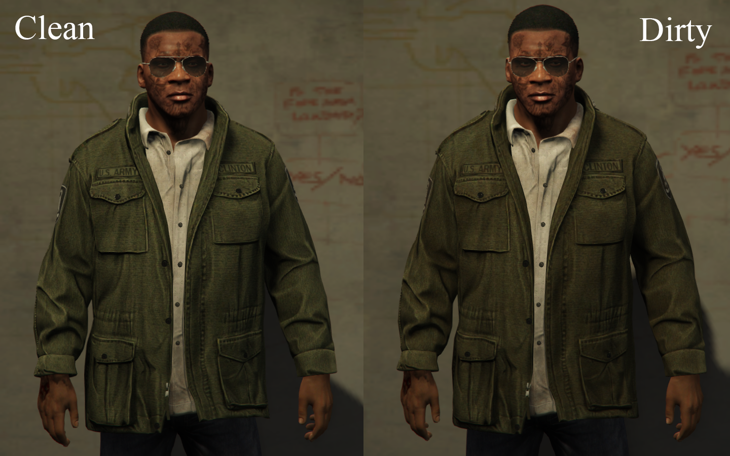 Franklin: Mafia3 Lincoln Clay's Army Jacket & Pants - Vietnam - GTA5-Mods .com