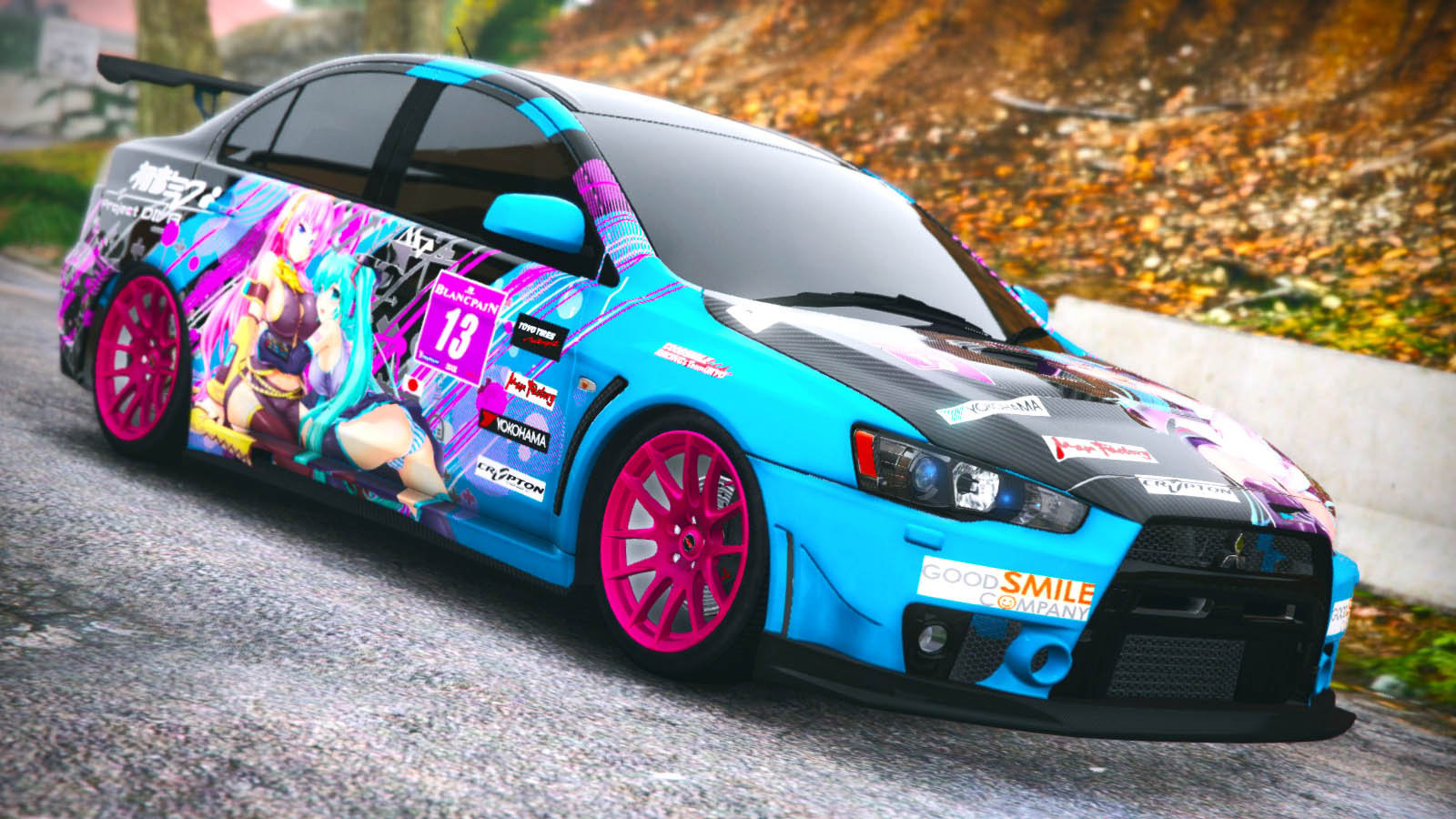 Miku x Luka Itasha for Mitsubishi Evolution X - GTA5-Mods.com