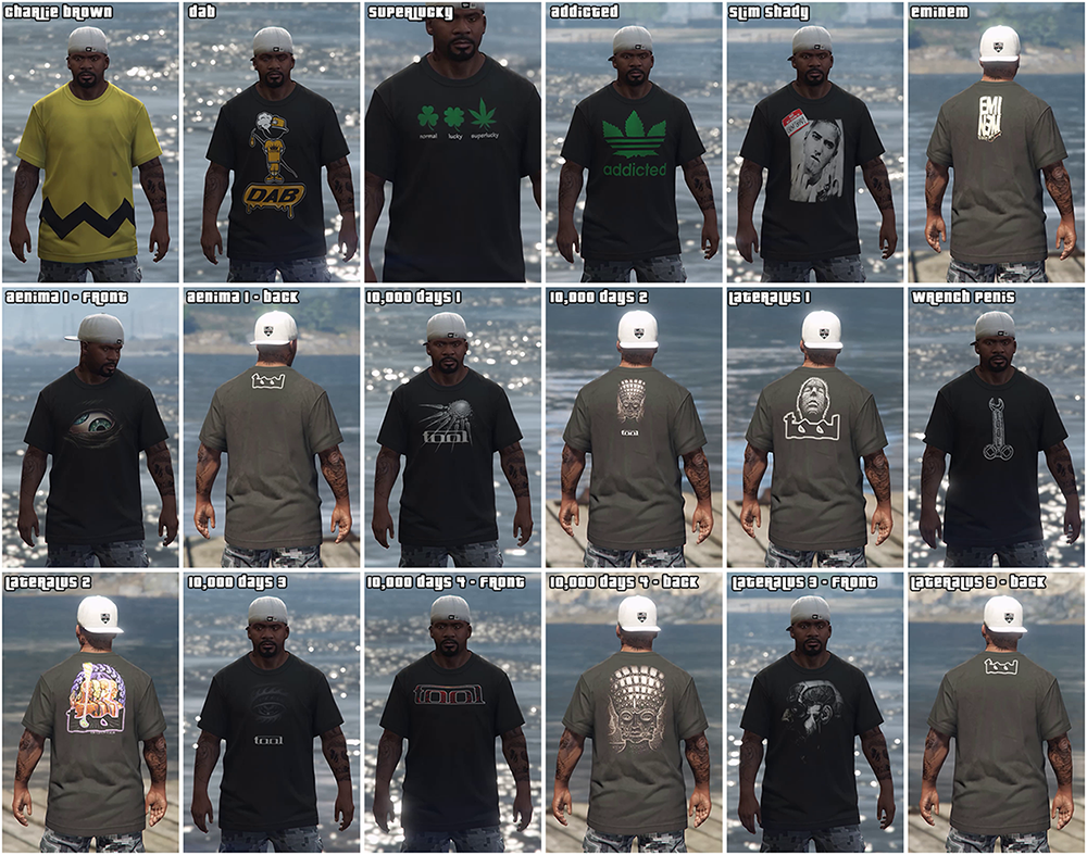 Misc and Tool Band shirts for Franklin - GTA5-Mods.com