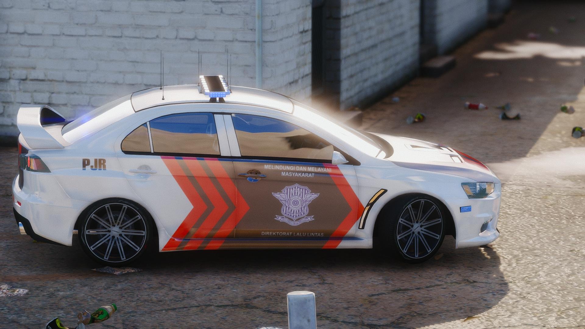 Mitsubishi Evo X Indonesian Police PJR GTA5 Modscom