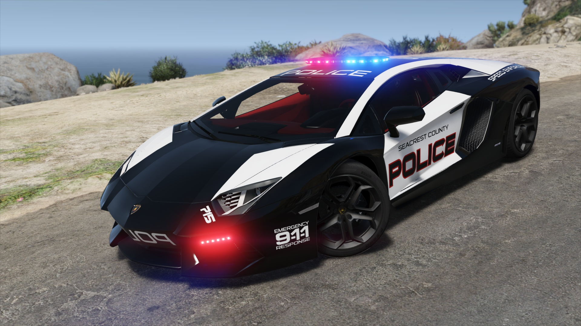 Lamborghini Aventador | Hot Pursuit Police [Add-On / Replace | Template] -  