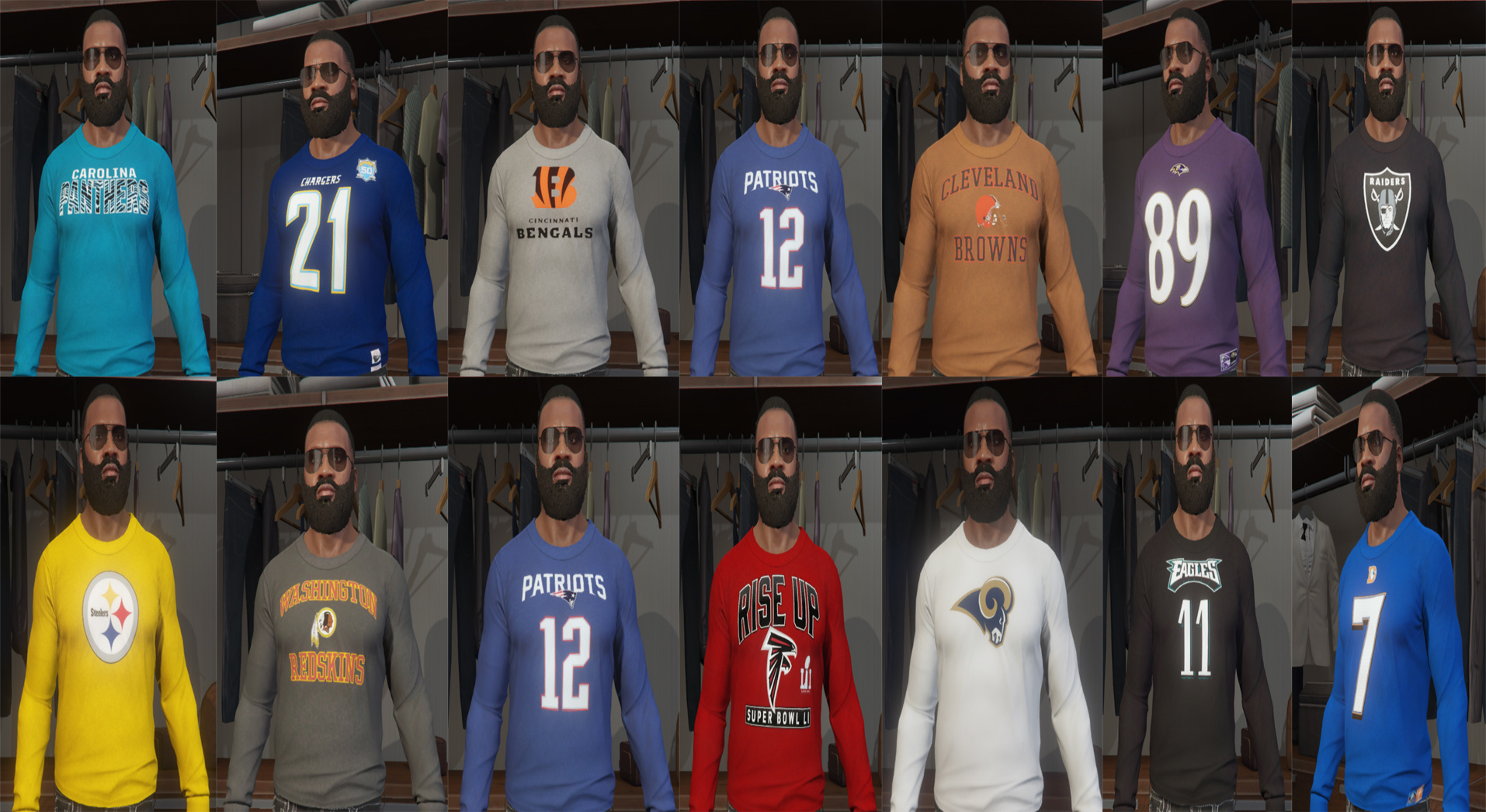 NFL Long Sleeve T-Shirt Pack: All 32 